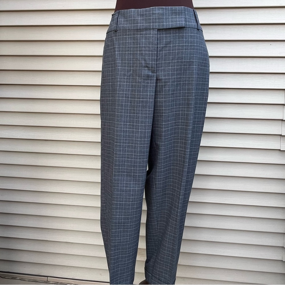 EUC Loft Marissa Straight Gray Checkered Trousers Pants